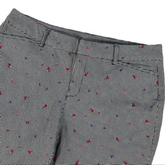 Worthington woman 14w black & white checkered pants with tiny flowers - Picture 2 of 16